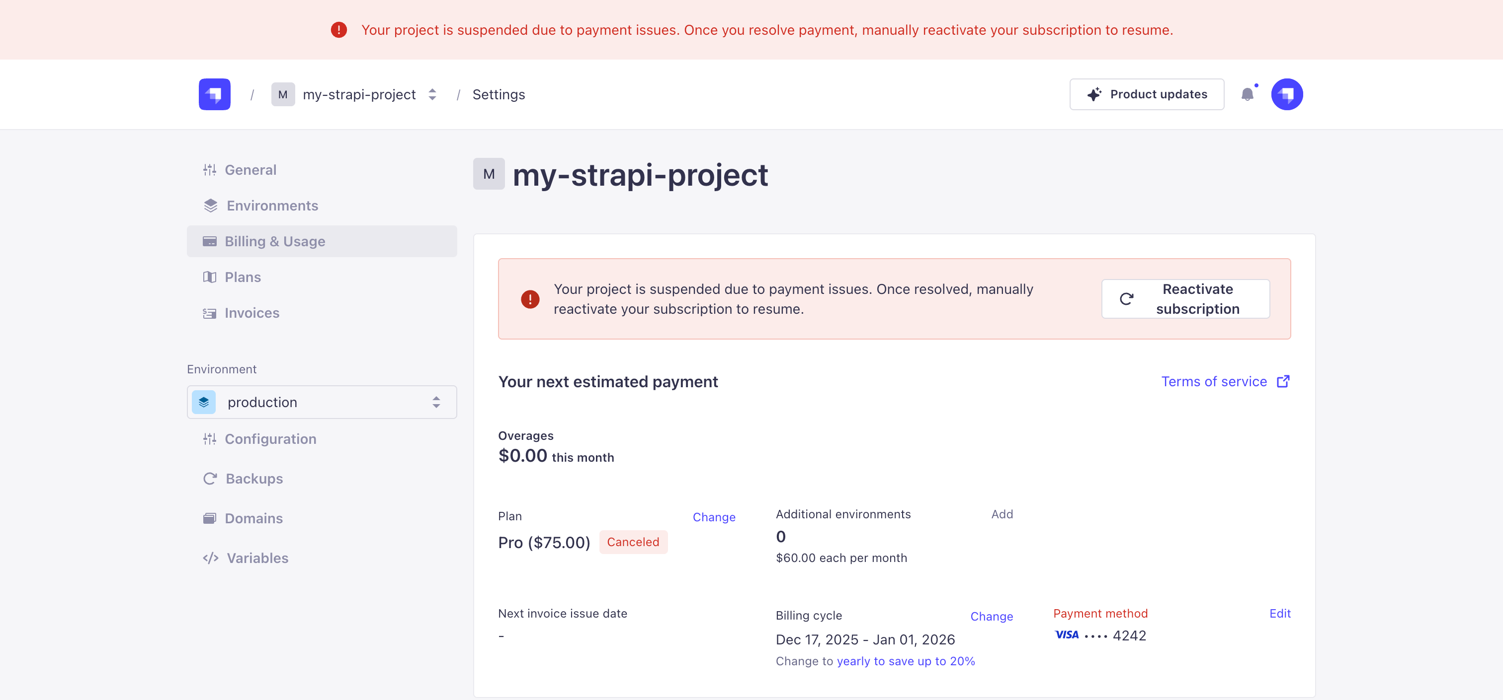 Reactivate subscription